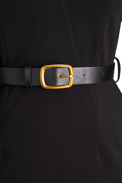 Sorcha – Refined Dress with Belt & Mandarin Collar