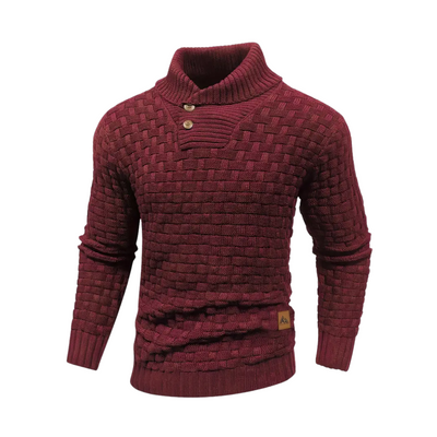 Ruairí – Textured Knit Button Collar Jumper