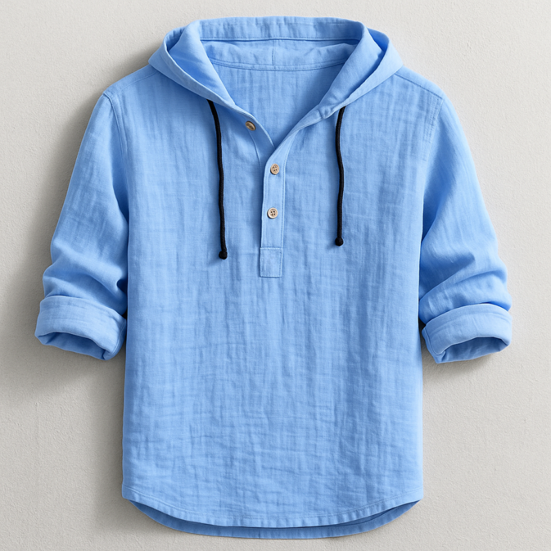 Cian – Linen Blend Hoodie Shirt