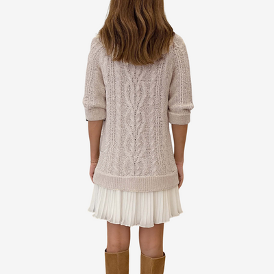 Sileas – Knit Sweater Dress with Pleated Hem