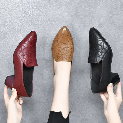 Clíodhna – Soft Vegan Leather Embroidered Pumps