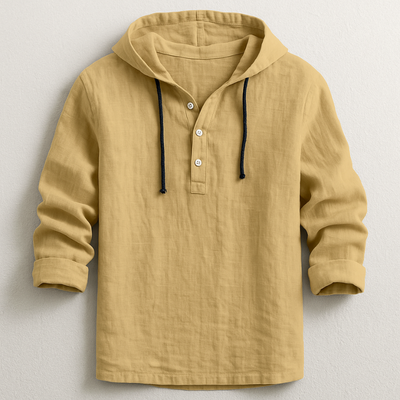 Cian – Linen Blend Hoodie Shirt