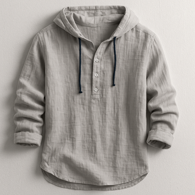 Cian – Linen Blend Hoodie Shirt
