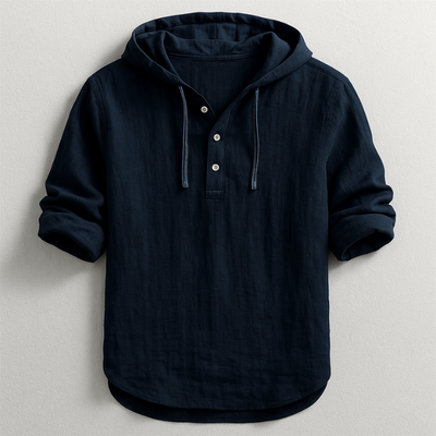 Cian – Linen Blend Hoodie Shirt