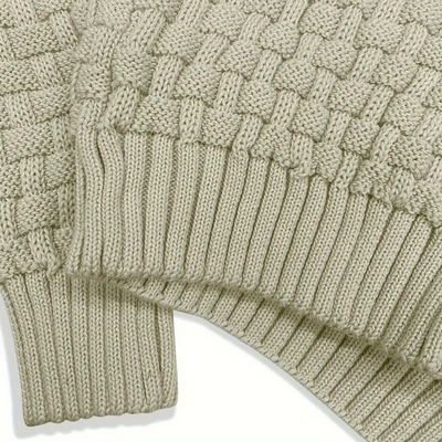 Ruairí – Textured Knit Button Collar Jumper