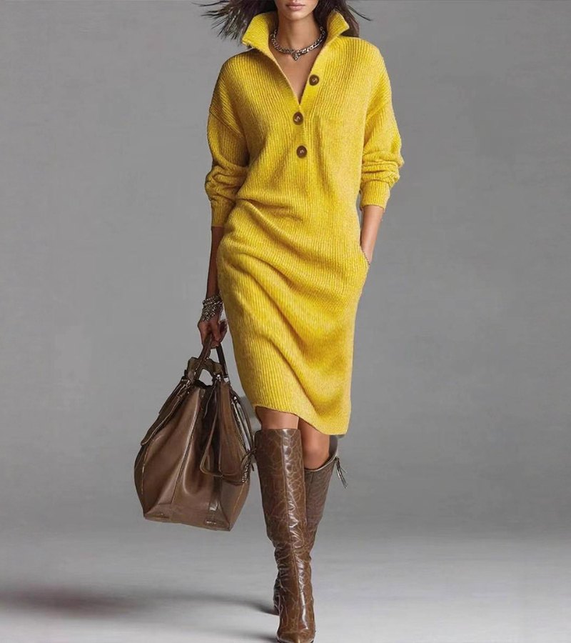 Fionnait – Warm Knitted Midi Dress
