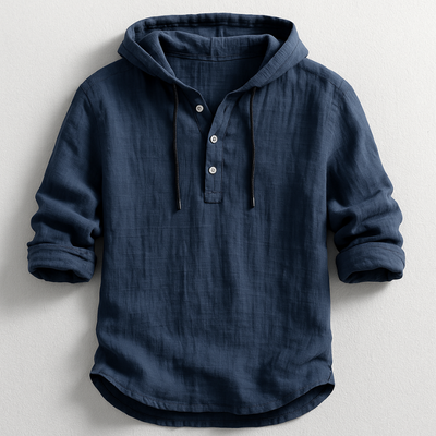 Cian – Linen Blend Hoodie Shirt