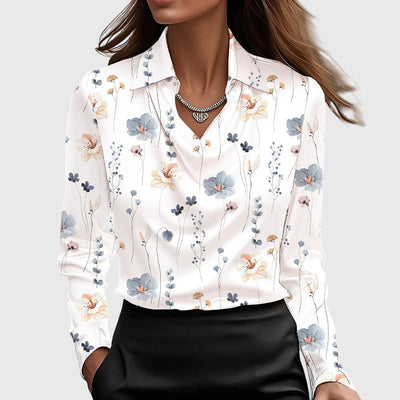 Ciarán – Satin Blouse with Draped Neckline