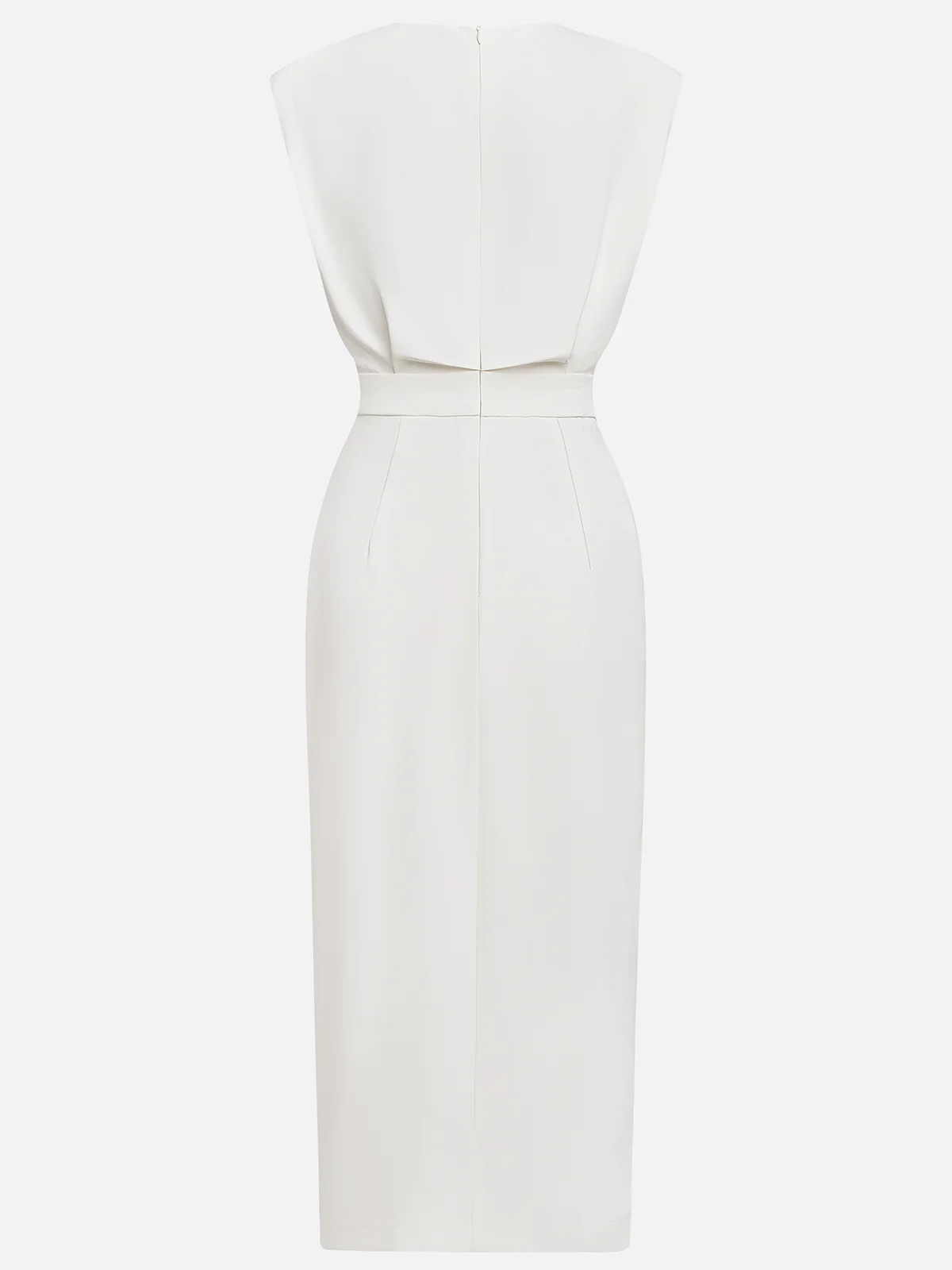 Grianne – Solid Midi Dress with Button Slit