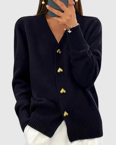 Isla – Heart Button Knit Cardigan