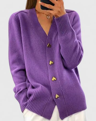 Isla – Heart Button Knit Cardigan