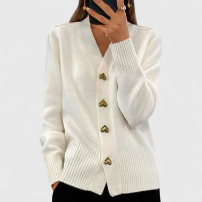 Isla – Heart Button Knit Cardigan