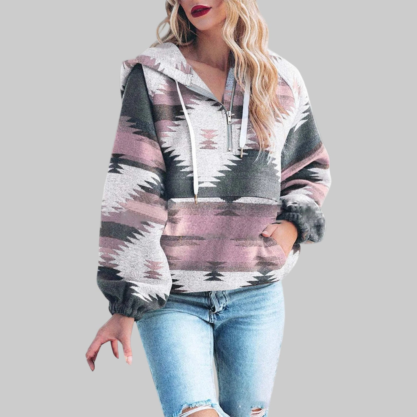 Senach – Comfy Oversized Zip-Up Hoodie Sweatshirt