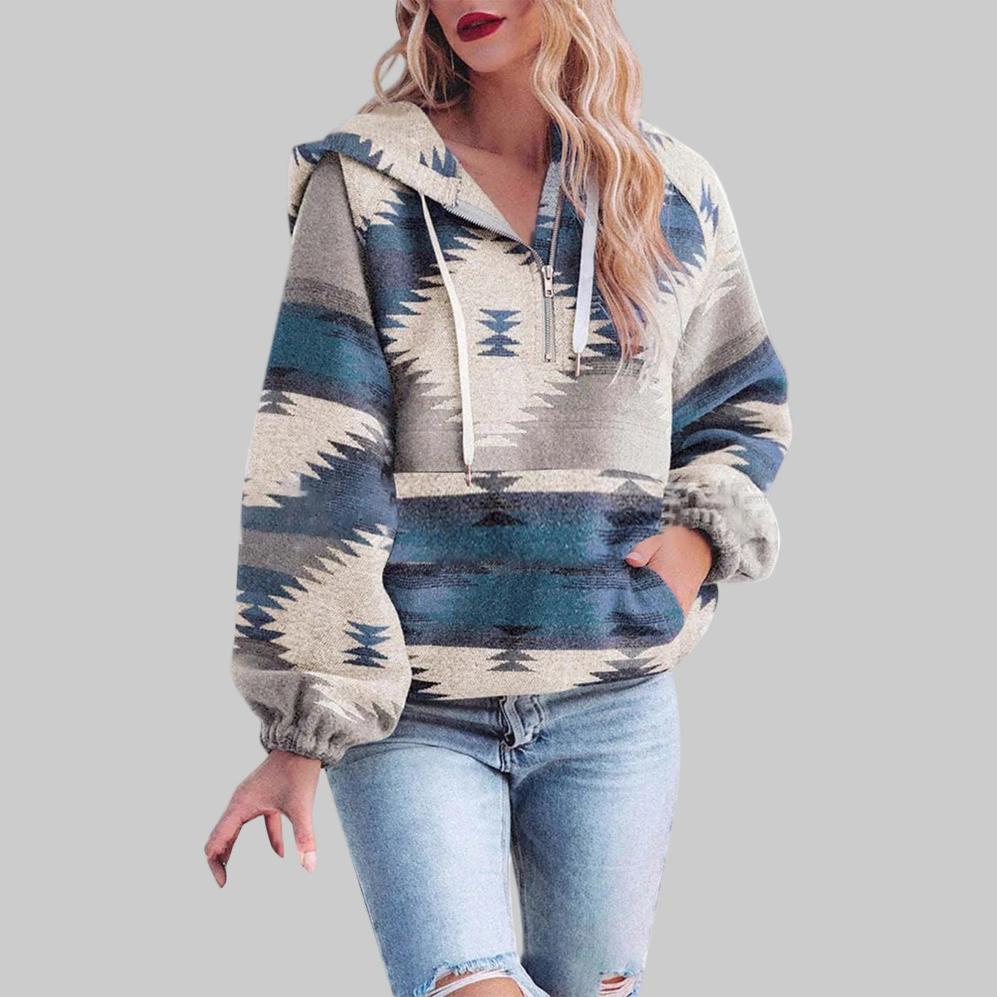 Senach – Comfy Oversized Zip-Up Hoodie Sweatshirt