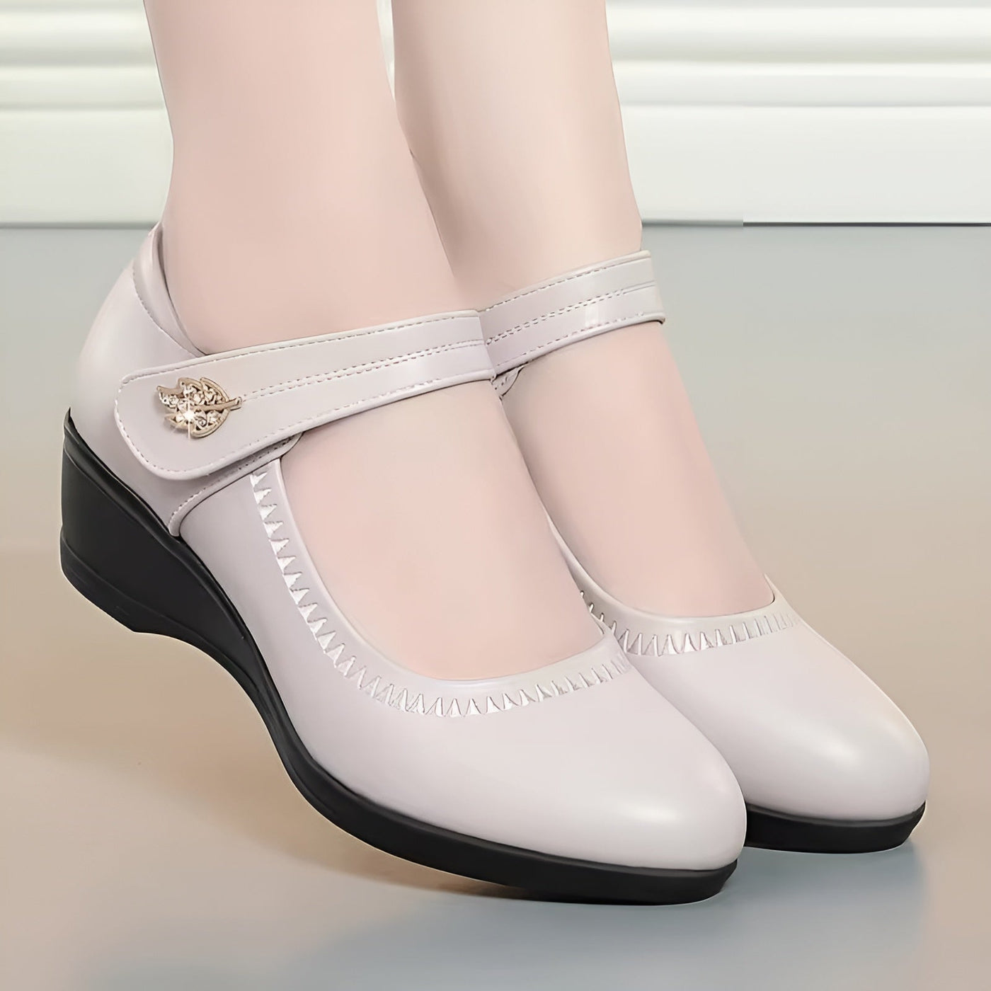 Fionnuala – Elegant Strap Wedge Shoes