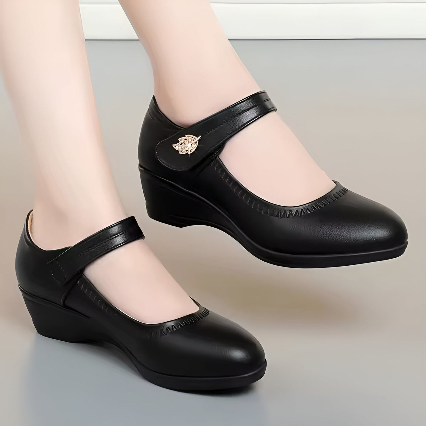 Fionnuala – Elegant Strap Wedge Shoes
