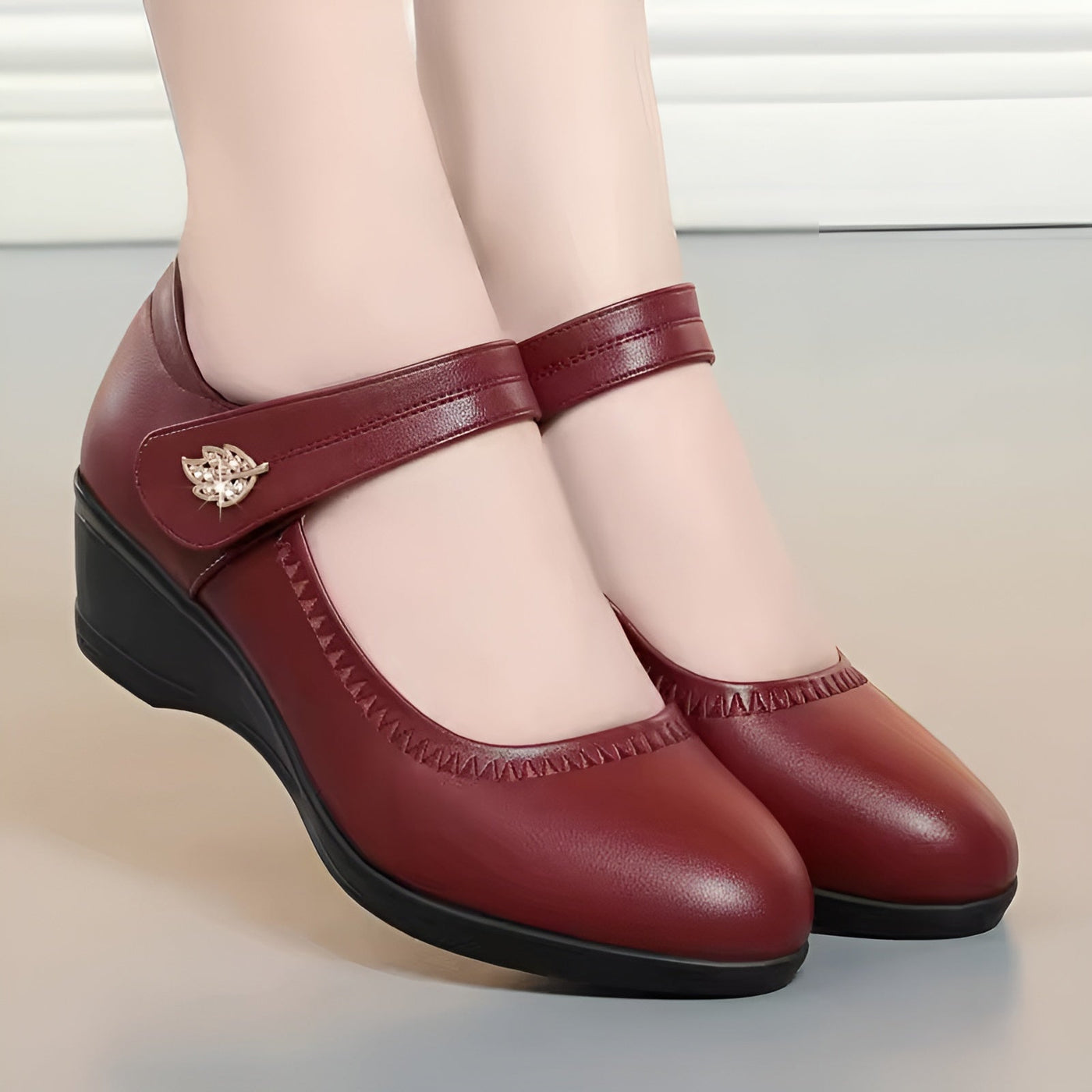 Fionnuala – Elegant Strap Wedge Shoes