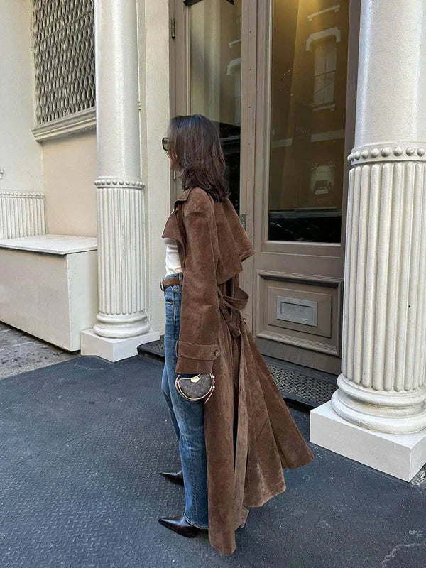 Dara – Suede Trench Coat