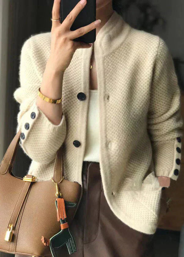 Caireann – Cashmere Blend Cardigan with Buttons