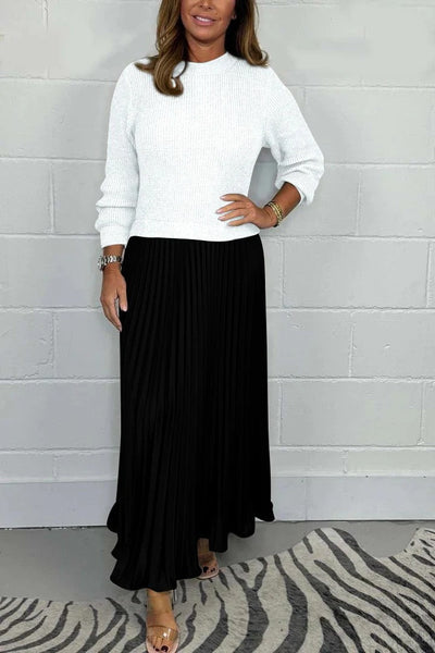 Ailinn – Maxi Dress with Sweater & Pleated Skirt