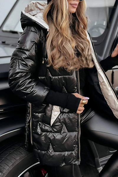 Flann – Elegant Padded Winter Coat with Hood