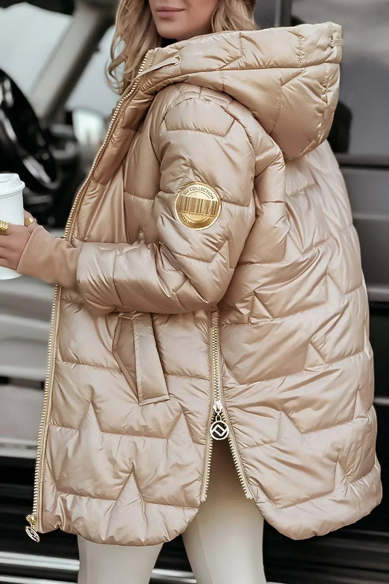 Flann – Elegant Padded Winter Coat with Hood