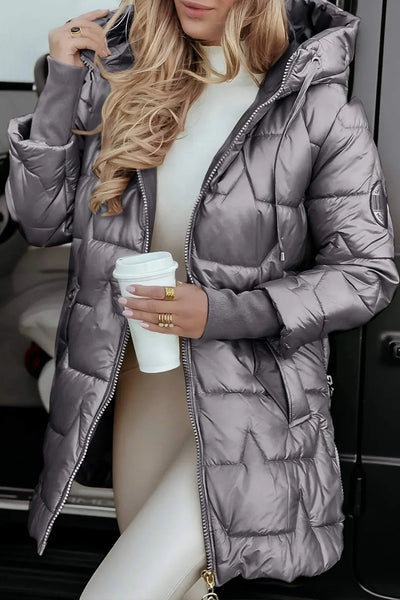 Flann – Elegant Padded Winter Coat with Hood