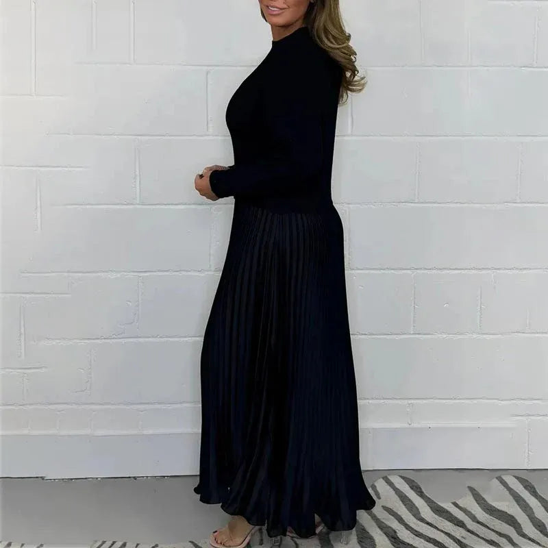 Ailinn – Maxi Dress with Sweater & Pleated Skirt